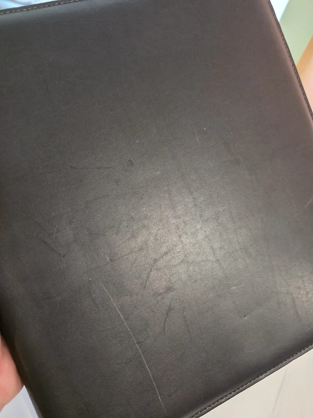 Bosca Black Leather Binder Folio